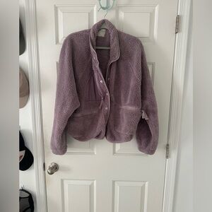 Purple fleece button down jacket